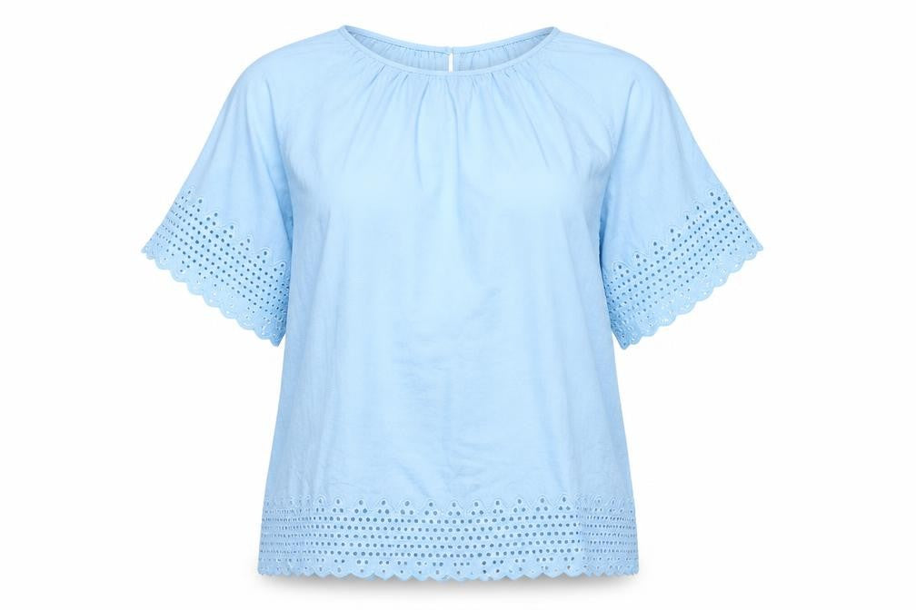 Marks & Spencer Women’s Blue Cotton Embroidered Tunic Blouse UK 12
