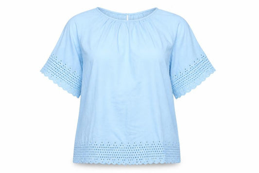 Marks & Spencer Women’s Blue Cotton Embroidered Tunic Blouse UK 12