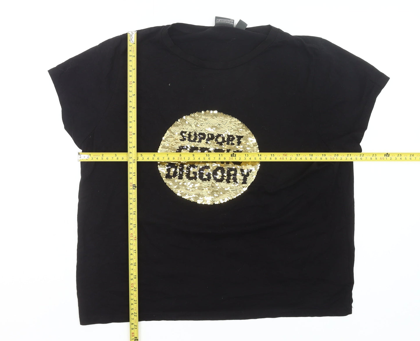 Harry Potter Women’s Black XL Cedric Diggory Sequin T-Shirt