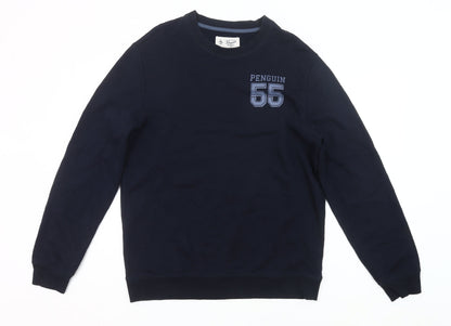 Original Penguin Men's Blue XL Crew Neck Pullover Sweatshirt Logo Sports