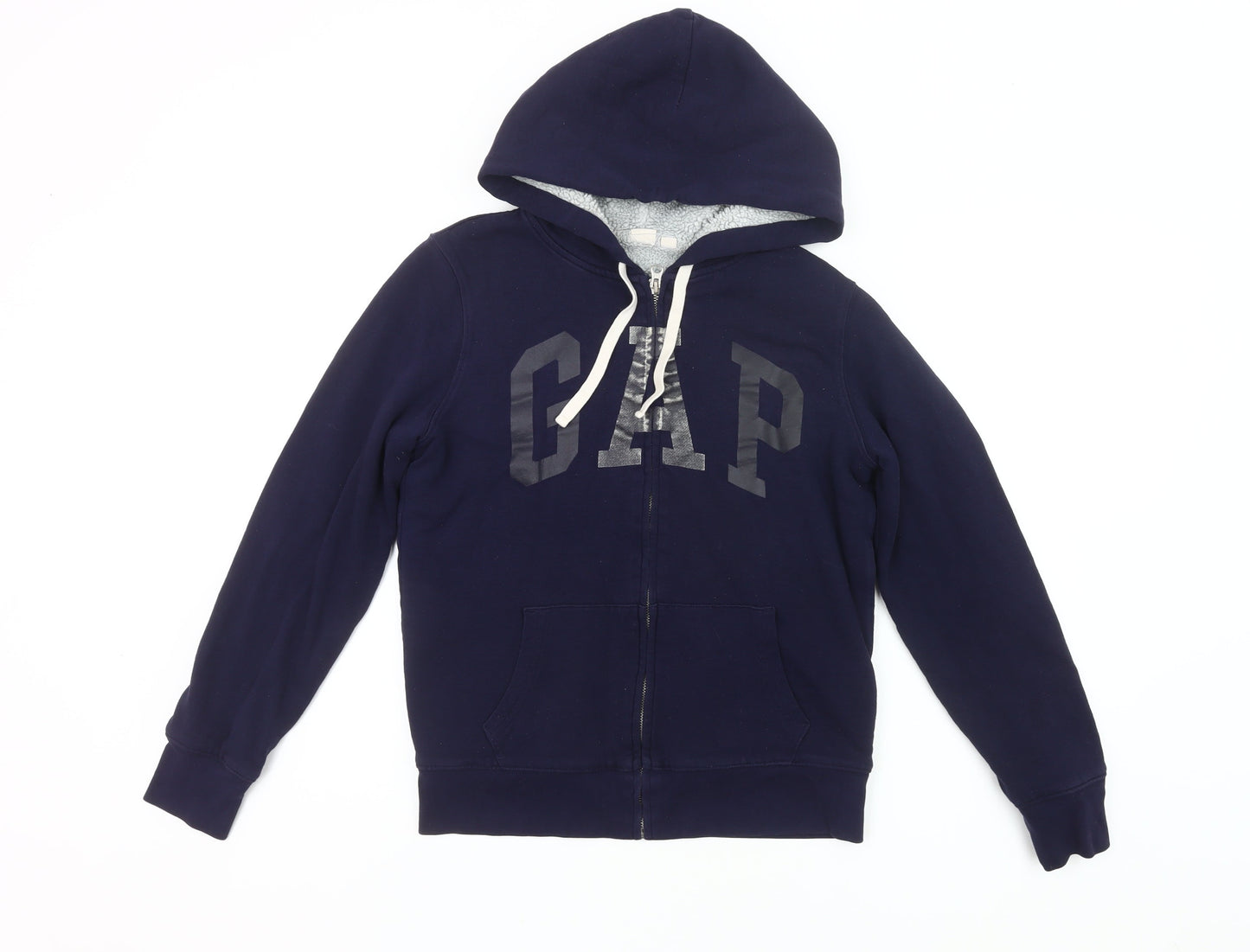 GAP Women’s Navy Blue Full Zip Hoodie Small Cotton Blend Logo