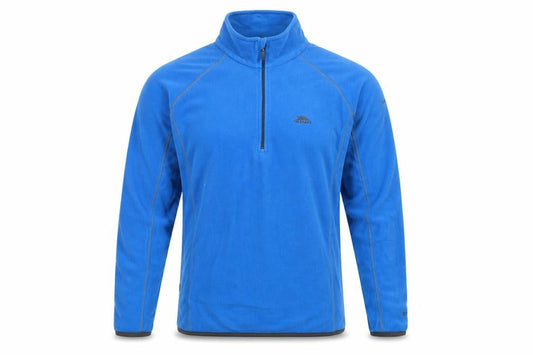 Trespass Men’s Blue Fleece Sweatshirt S Mock Neck 1/2 Zip Outdoor