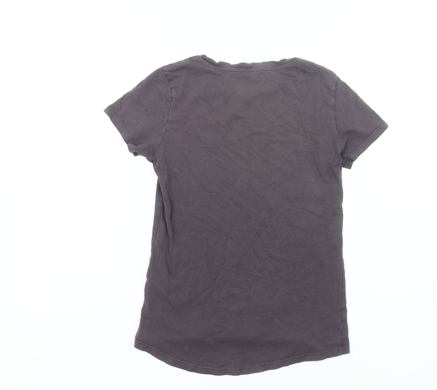 Puma Womens Black S Logo T-Shirt Casual Short Sleeve Cotton
