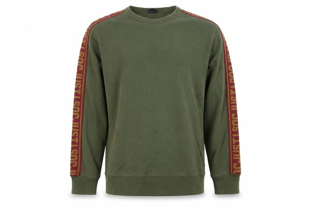 Just Cavalli Men’s Green XL Pullover Logo Sweatshirt Crew Neck