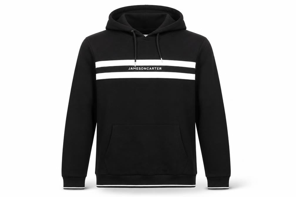 Jameson Carter Mens Black Pullover Hoodie M Logo Print Hooded