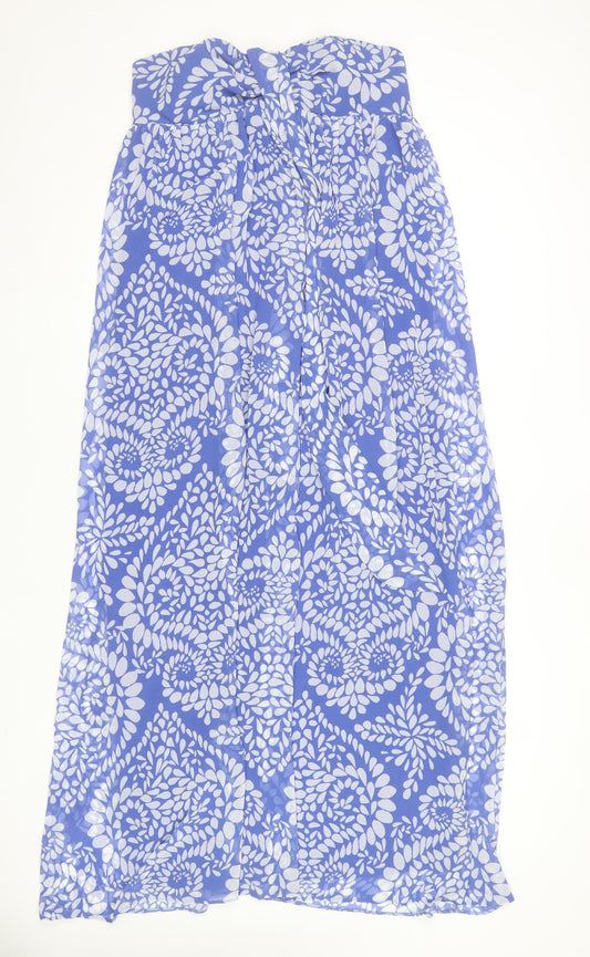 Debenhams Women’s Blue Floral Maxi Strapless Dress Size 12