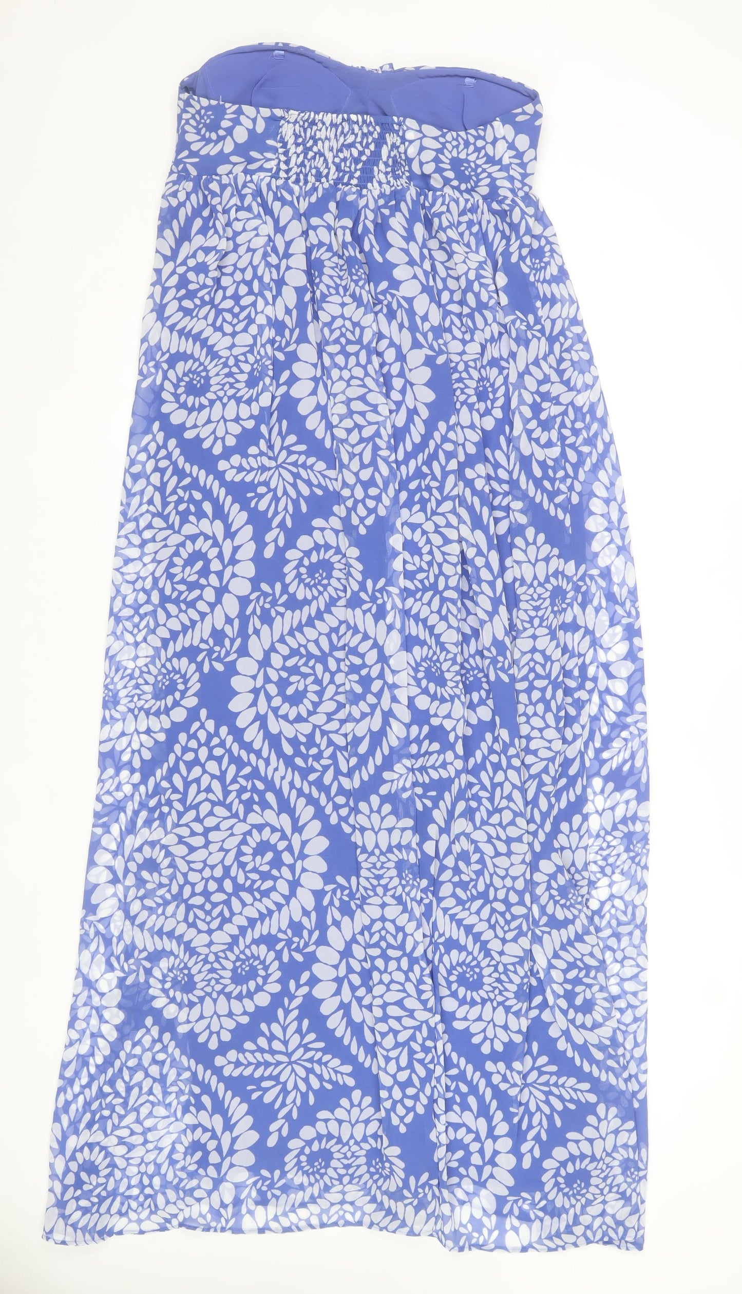 Debenhams Women’s Blue Floral Maxi Strapless Dress Size 12