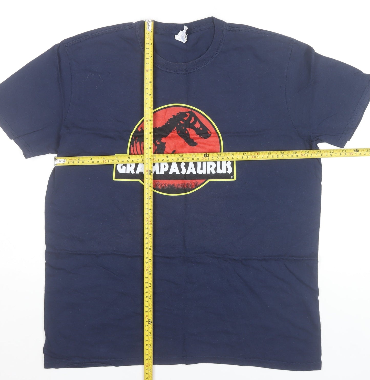 Gildan Men’s Blue Graphic Grampasaurus T-Shirt Size L Funny Dad Gift