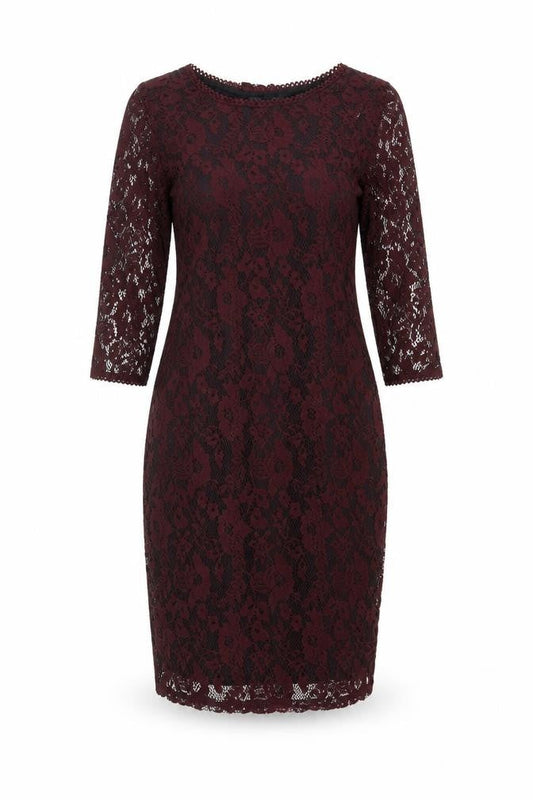 Marks and Spencer Women’s Brown Lace Floral Sheath Dress UK 10