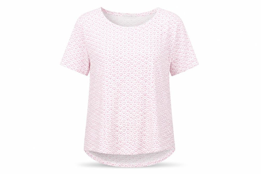 Bella di Notte Womens Pink Geometric Jersey T-Shirt Size 10