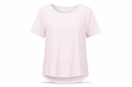 Bella di Notte Womens Pink Geometric Jersey T-Shirt Size 10