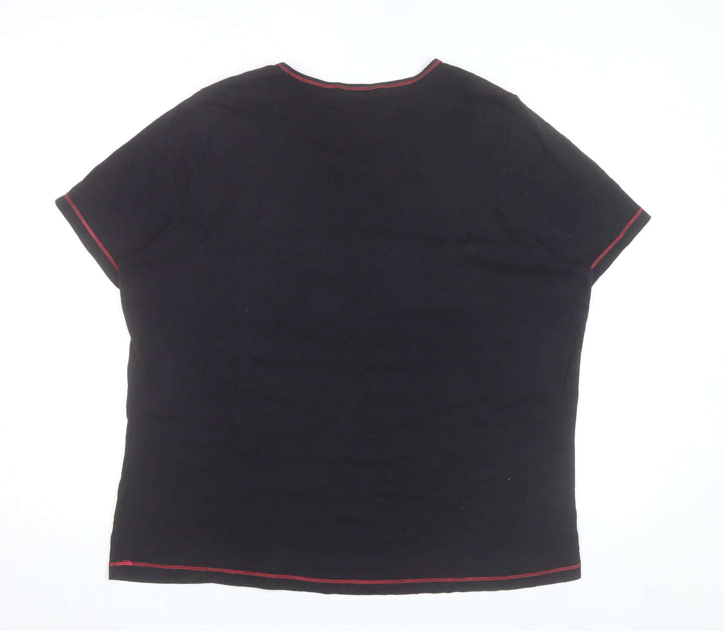 Bm Women’s Black Cotton Pyjama Top Size 20-22 Dog Print T-Shirt