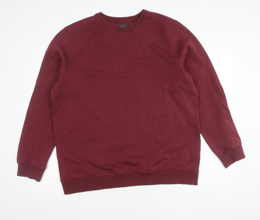 F&F Unisex Adults Red XL 44-46" Pullover Sweatshirt Crew Neck Long Sleeve