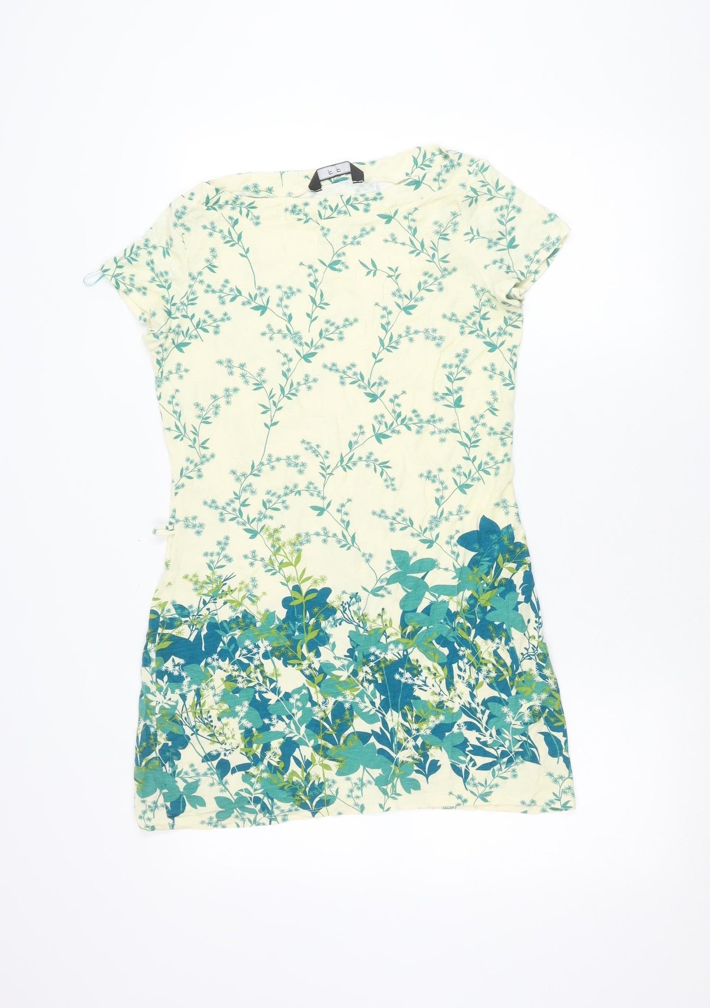 F&F Women’s Multicoloured Floral Tunic Blouse Size 12 Viscose Scoop Neck