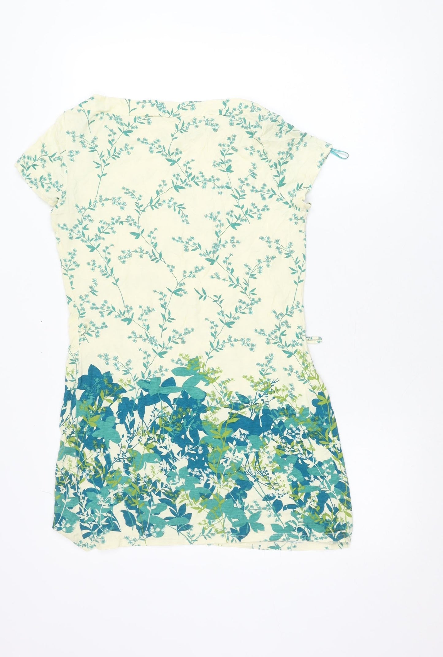 F&F Women’s Multicoloured Floral Tunic Blouse Size 12 Viscose Scoop Neck