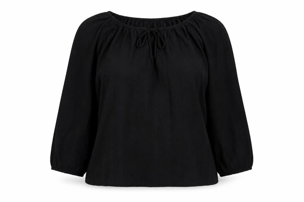 Papaya Women’s Black Size 14 Tunic Blouse 3/4 Sleeve Scoop Neck