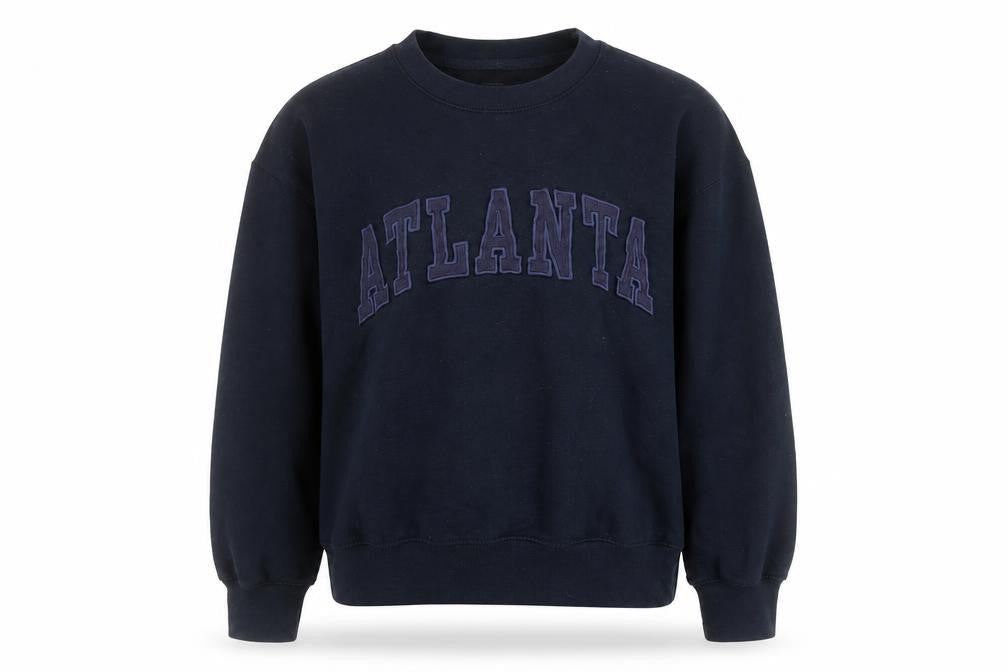New York Popular Womens Black Small Pullover Sweatshirt Atlanta Logo