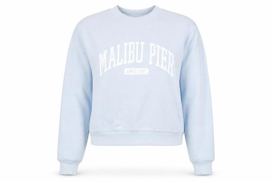 Zudio Women’s Blue XXS Pullover Sweatshirt Malibu Pier Print