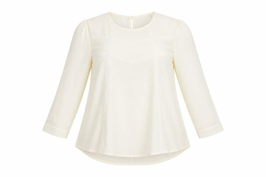 Elodie Womens Ivory Blouse Size M 3/4 Sleeve Tunic Top