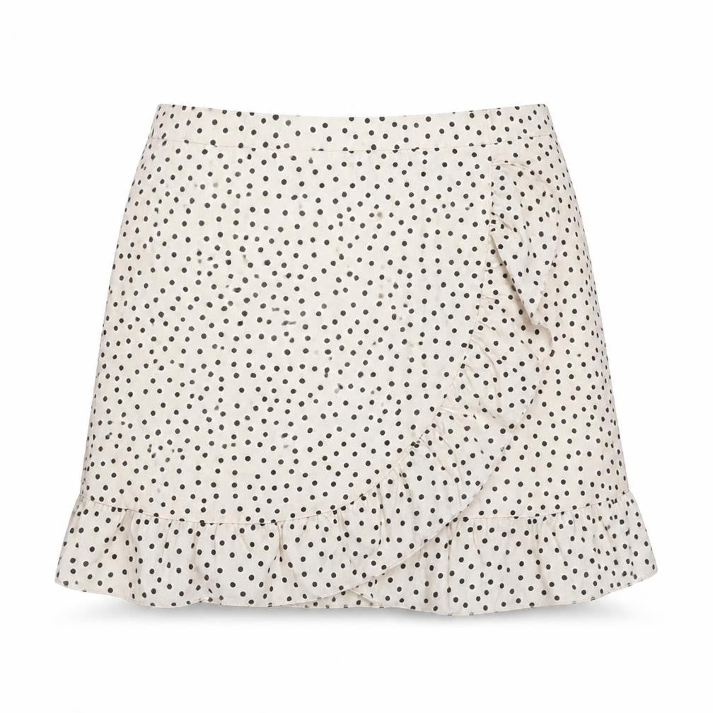 PRETTYLITTLETHING Women’s Beige Polka Dot Wrap Skirt Size 16