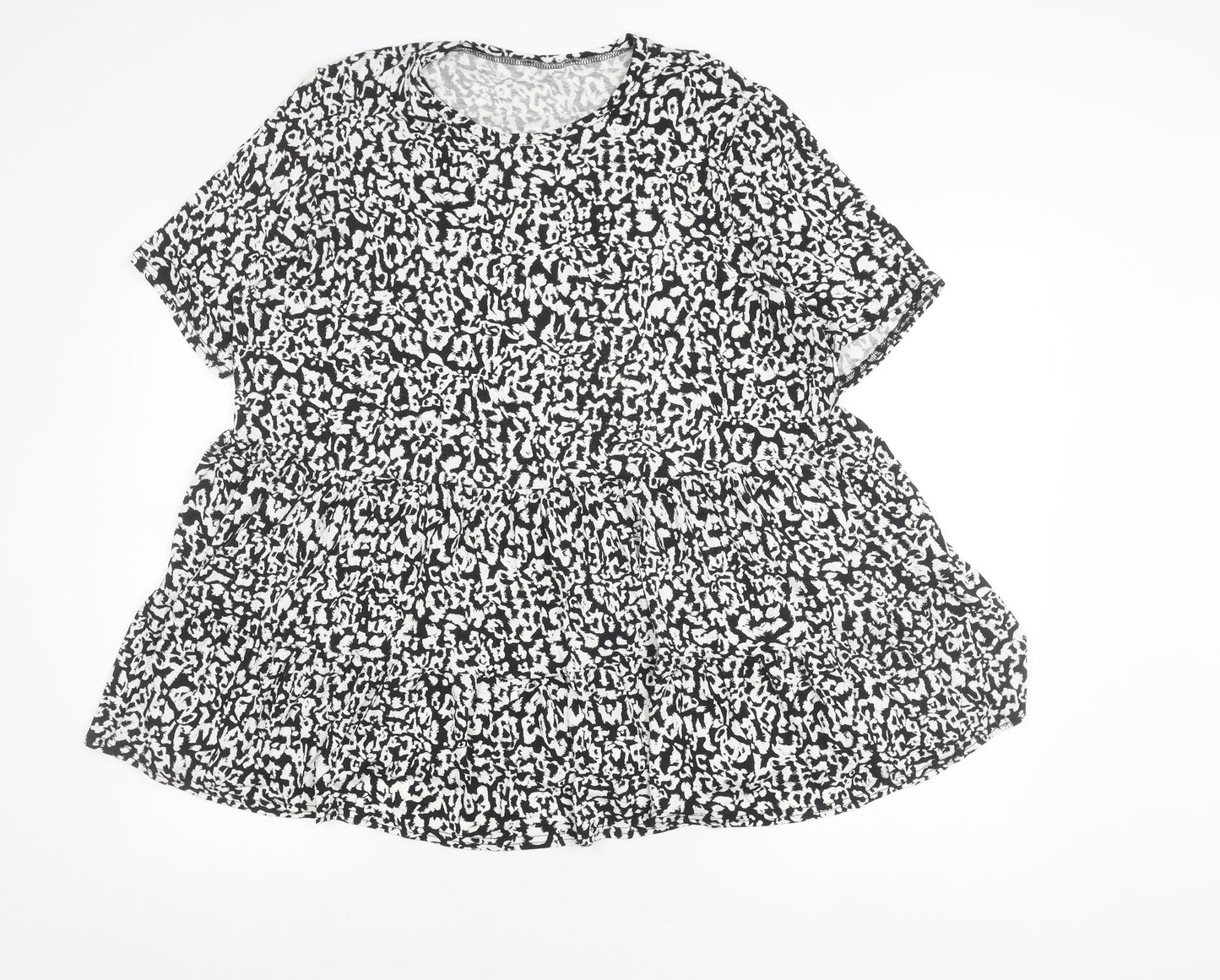 New Look Women’s Plus Size 22 Black Animal Print Tunic Blouse