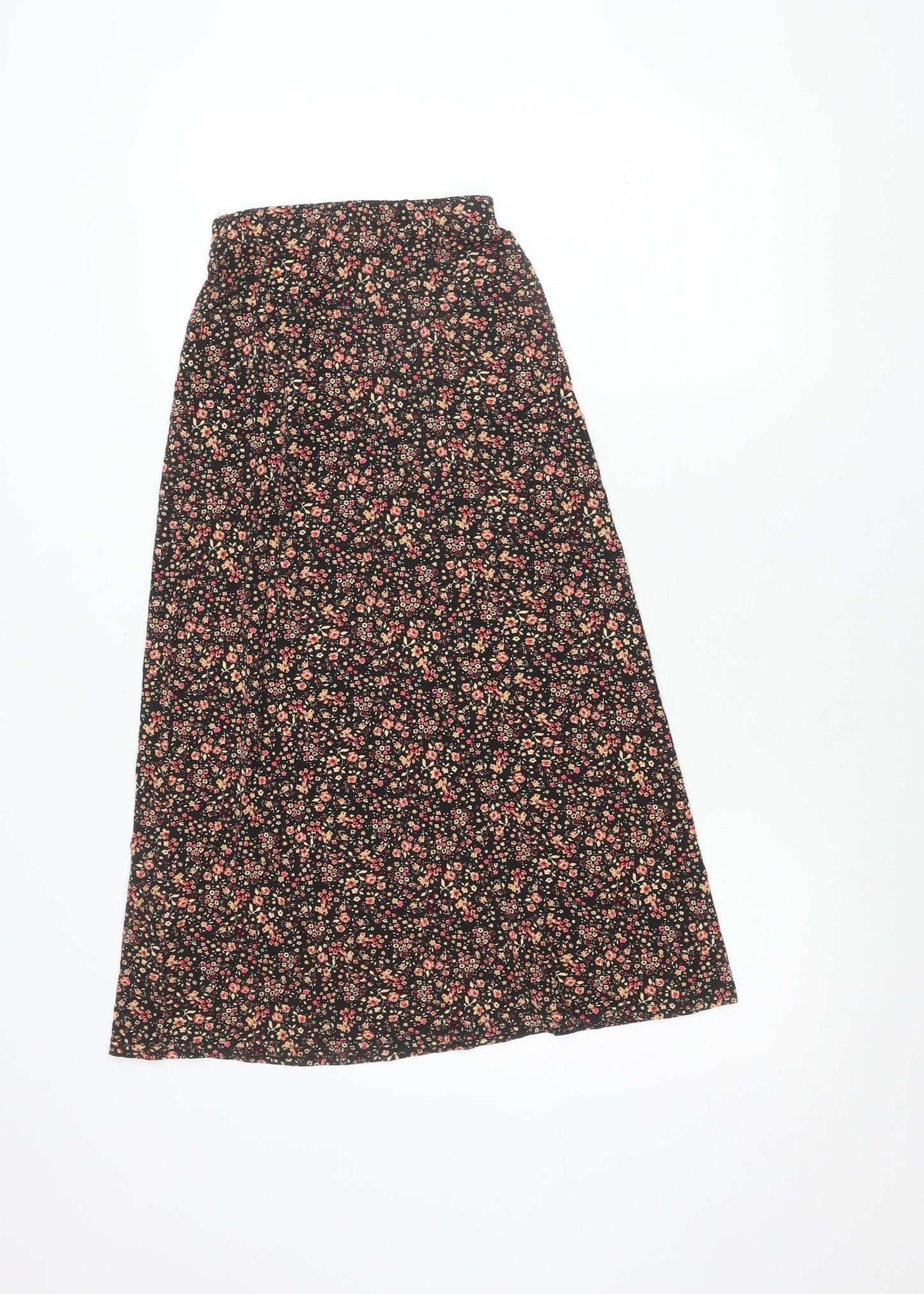 New Look Women’s Petite Black Floral Knee Length Skirt Size 4