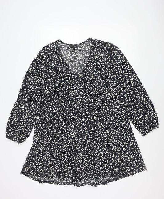 New Look Women’s Blue Floral Mini Skater Dress Size 8