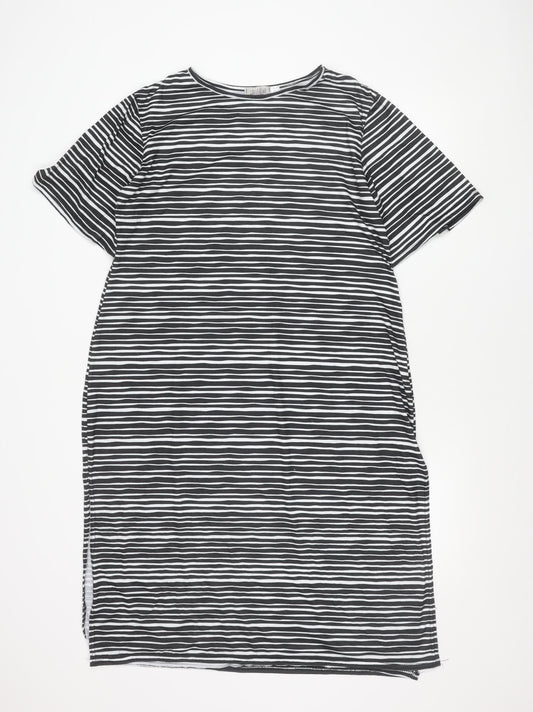 Collectif Women’s Black White Striped Shift Dress Size 20 Plus