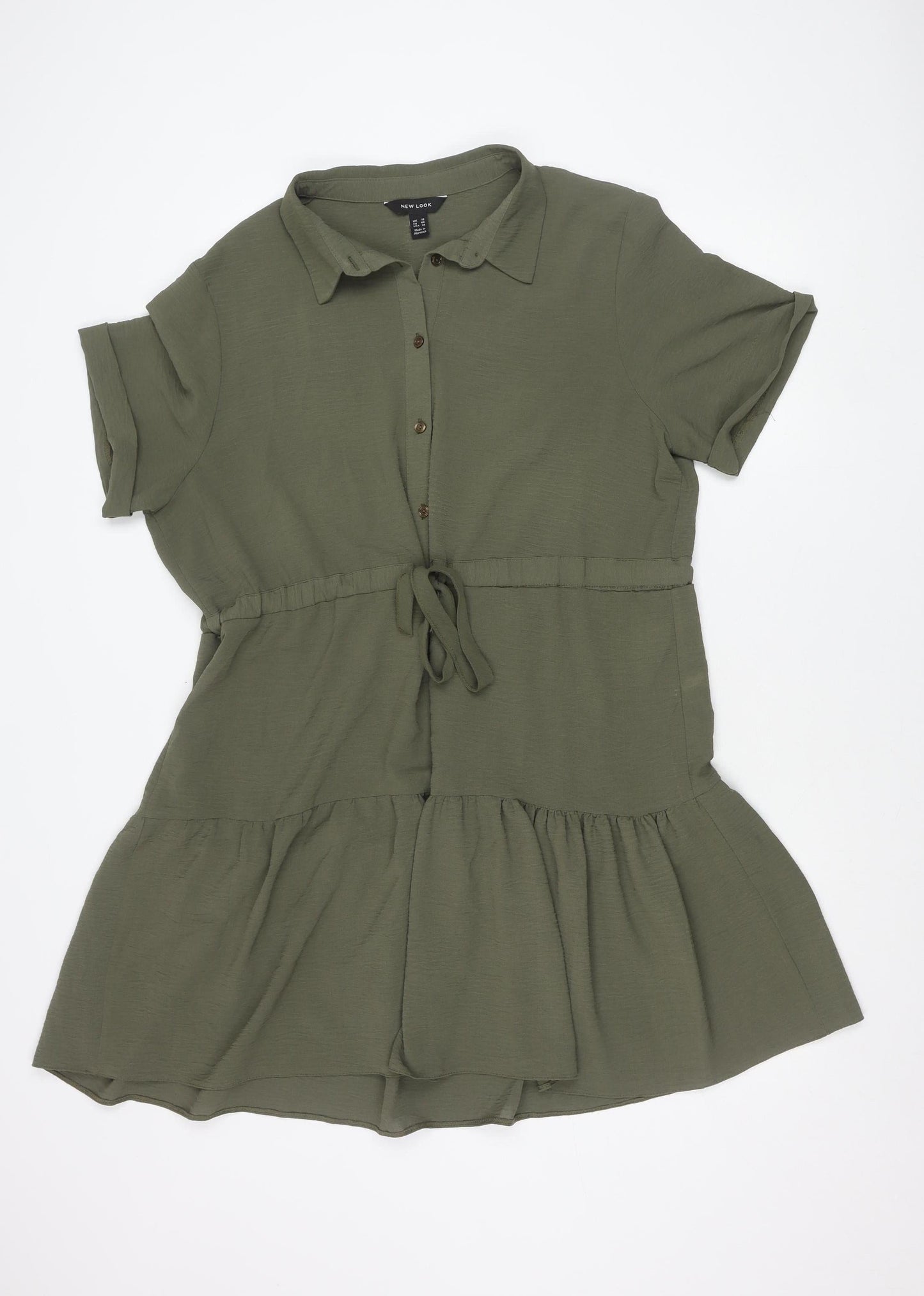 New Look Women’s Green Shirt Dress Size 18 Short Sleeve Collared