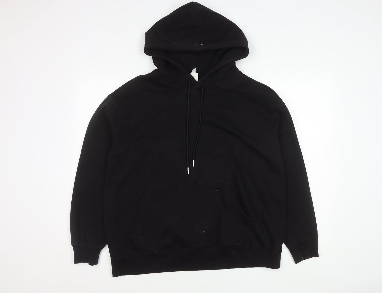 Women's Black Small Pullover Hoodie Cotton Blend Casual