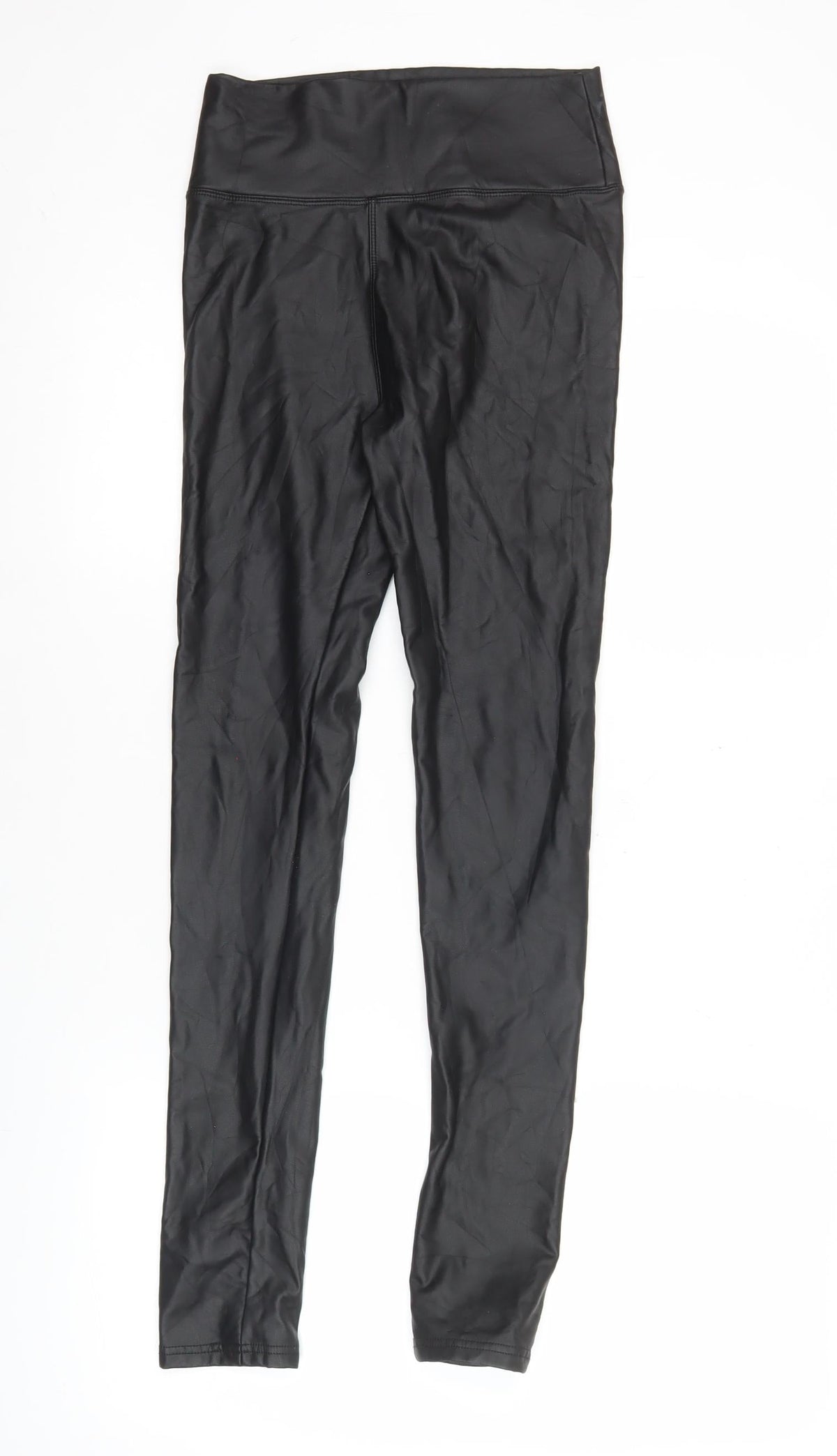 Outrageous Fortune Womens Black Faux Leather Leggings Size 6