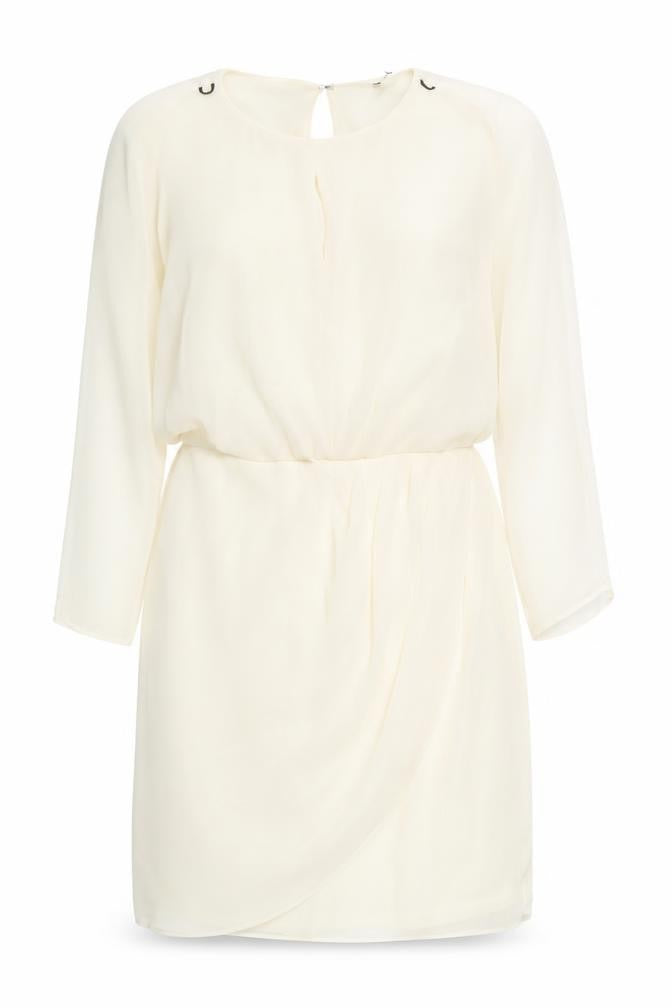 River Island Women’s Ivory Shift Dress Size 12 Knee Length Long Sleeve
