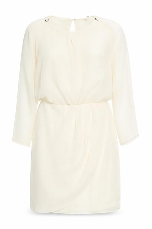 River Island Women’s Ivory Shift Dress Size 12 Knee Length Long Sleeve