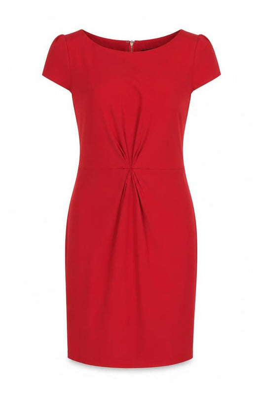 AX Paris Women Red Sheath Dress Size 12 V-Neck Short Sleeve