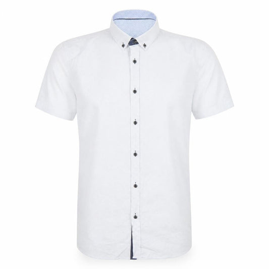 Burton Menswear London Mens White Short Sleeve Button-Up Shirt L