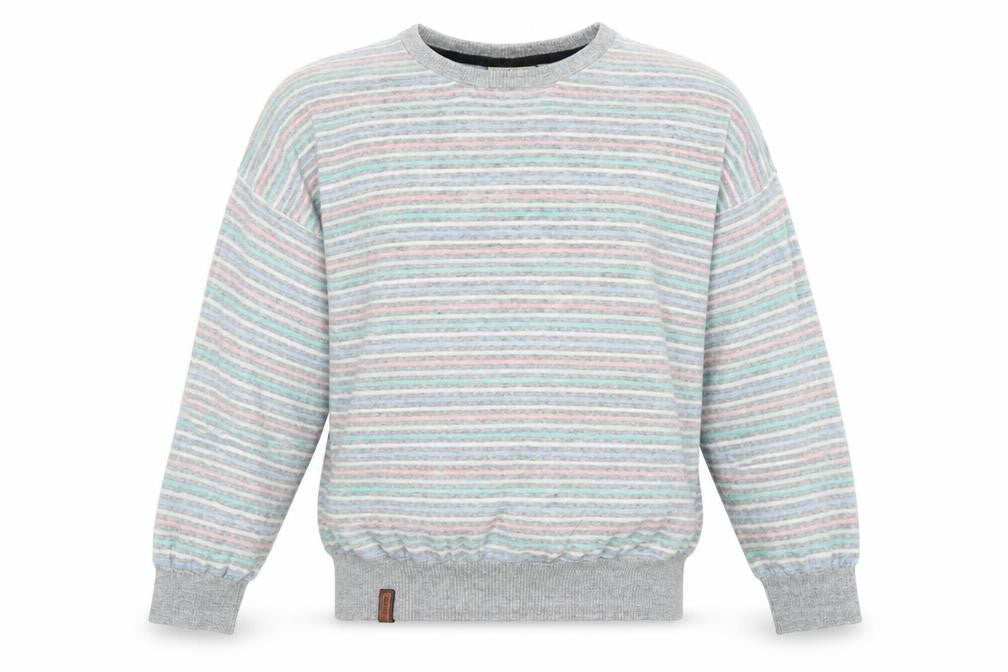 Naketano Men’s Grey Striped Crew Neck Pullover Jumper Size L