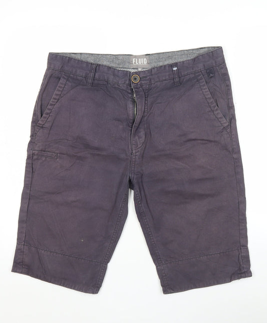 Fluid Men’s Purple Chino Shorts Size M 32in Cotton Summer Casual
