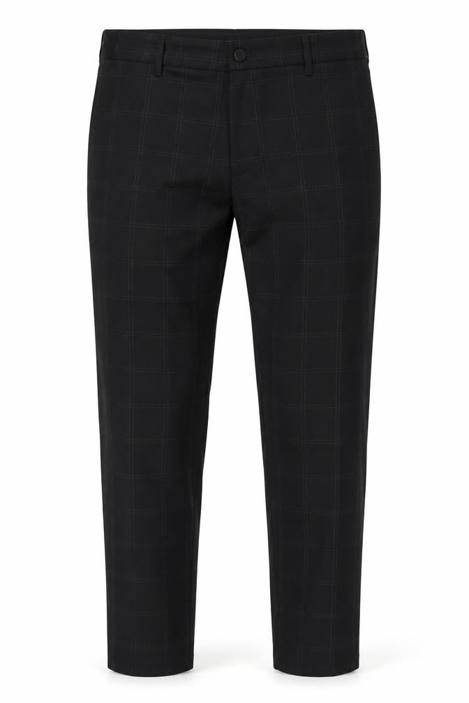 Zara Men's Black Check Slim Fit Chino Trousers Size L 32W
