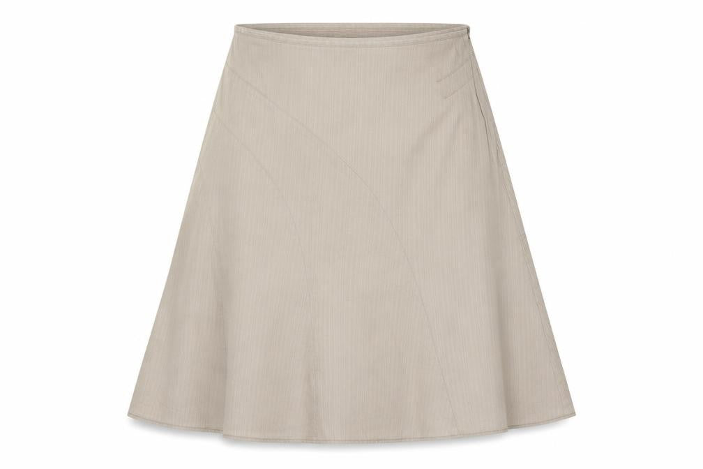 Laura Ashley Women Beige Cotton A-Line Midi Skirt UK 12