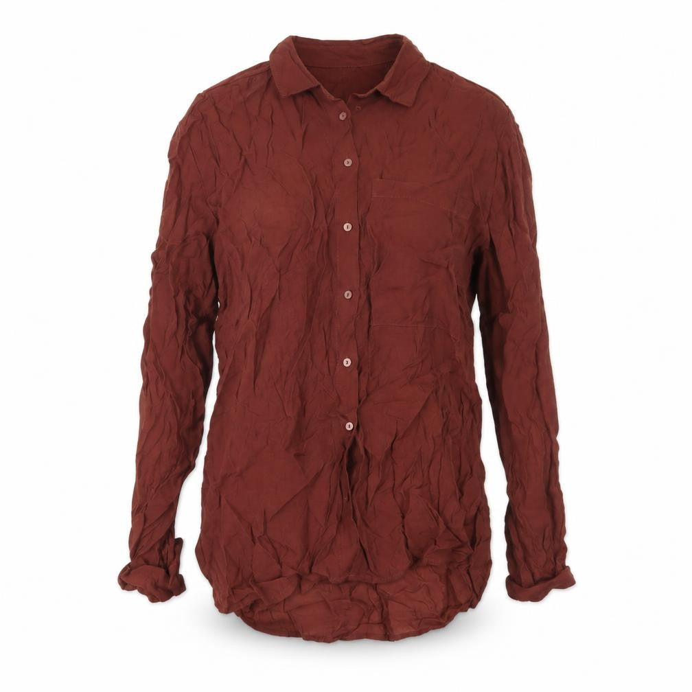 Next Women’s Brown Button-Up Shirt UK 6 Long Sleeve Collared
