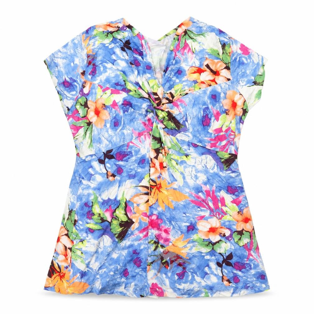 Bodyflirt Women’s Multicoloured Floral Tunic Blouse L Viscose Jersey