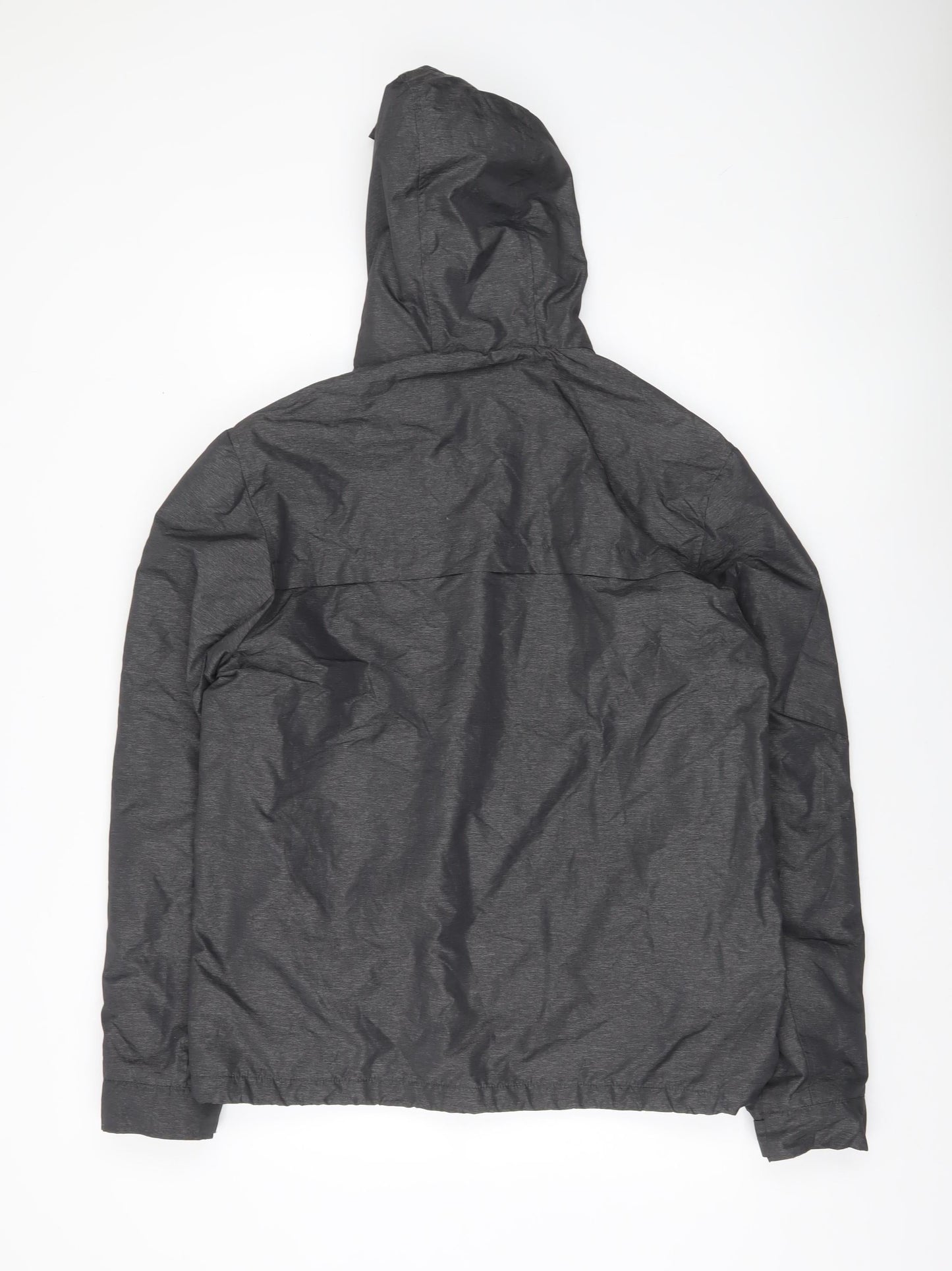 Tu Mens Grey Hooded Puffer Jacket Size M 39-41" Regular Fit Zip Pockets