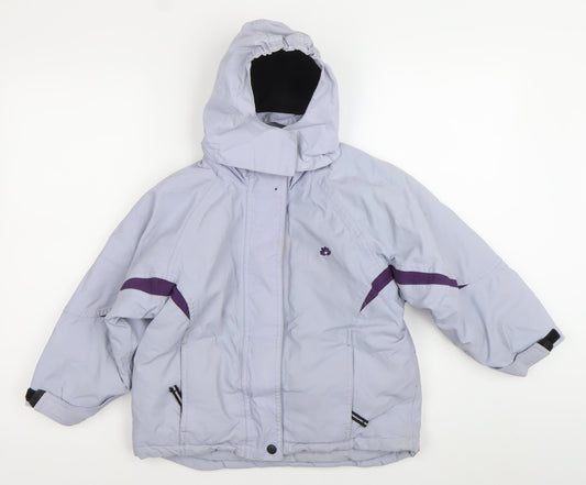 Nevisport Girls Grey Ski Jacket 6 Years Waterproof Hooded Winter Coat