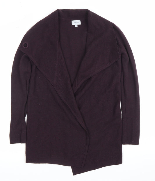 Jigsaw Womens Purple Wool Cardigan XS Long Sleeve V-Neck