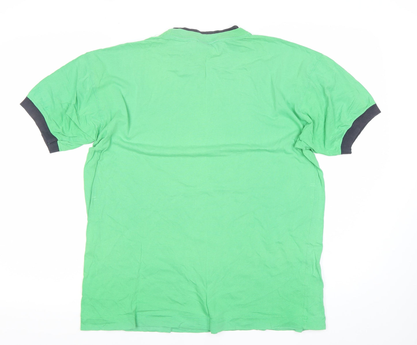 Oldline Men’s Green Cotton Crew Neck Short Sleeve T-Shirt L