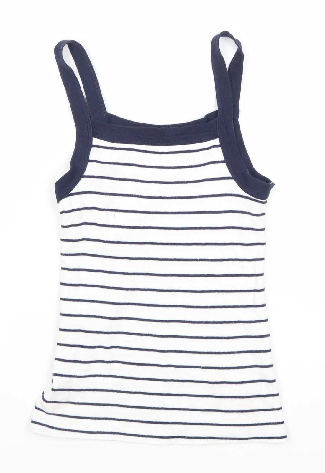 Marks and Spencer Women’s White Striped Tank Top Size 10-12 Cotton