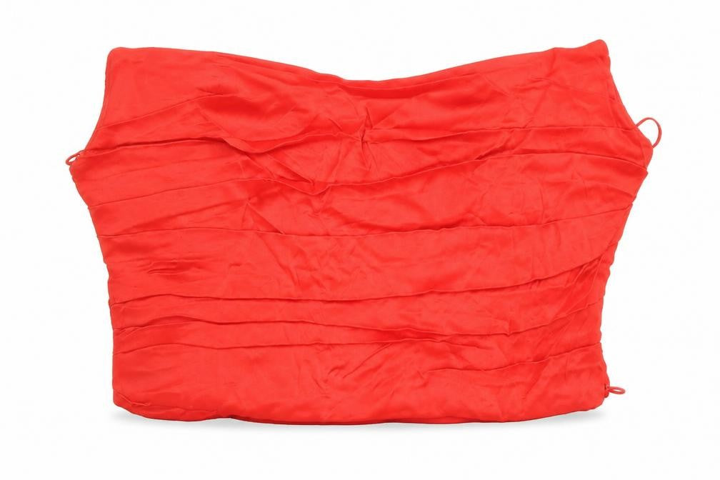 Zara Womens Red Strapless Cropped Blouse Top Size M Viscose Party