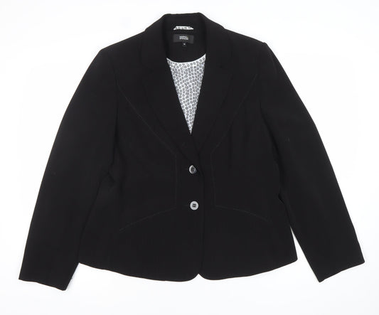 Marks and Spencer Women Black Size 16 Regular Fit Blazer Jacket
