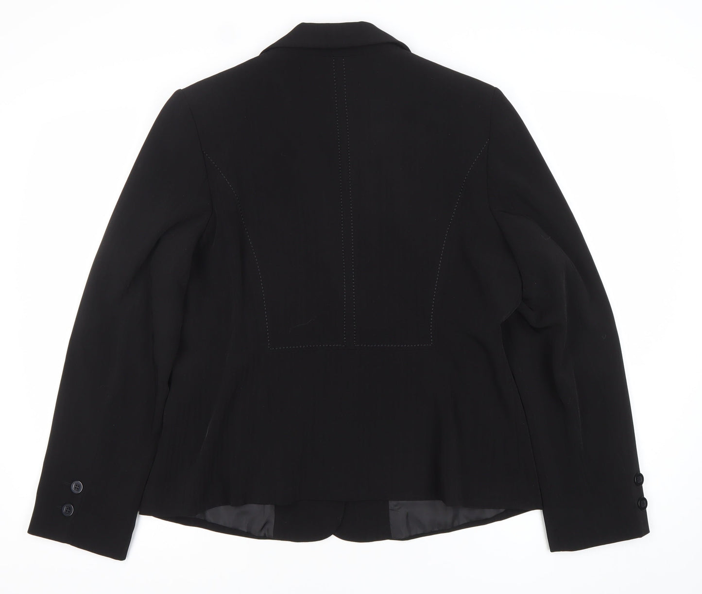 Marks and Spencer Women Black Size 16 Regular Fit Blazer Jacket