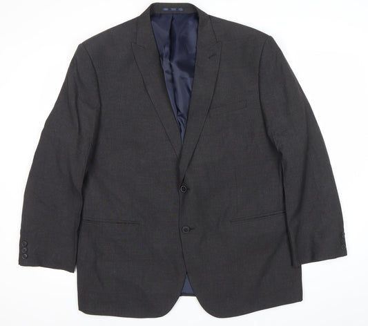 Next Men’s Grey 46in XL Suit Jacket Regular Fit Business Blazer